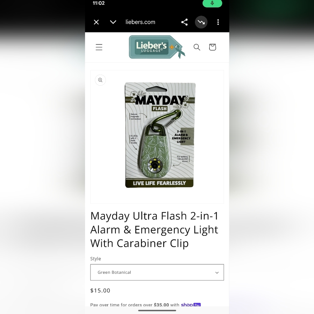 Mayday Ultra Flash 2-in-1 Alarm & Emergency Light With Carabiner Clip